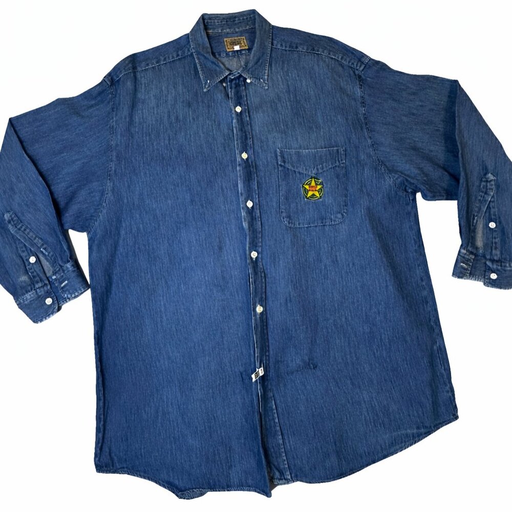 🔥‎ Vintage Guess USA Denim Button Down Shirt Western Spirit Large